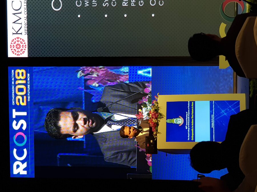 Dr. Althaaf presenting at RCOST 2018 — Royal College of Orthopaedic Surgeons of Thailand