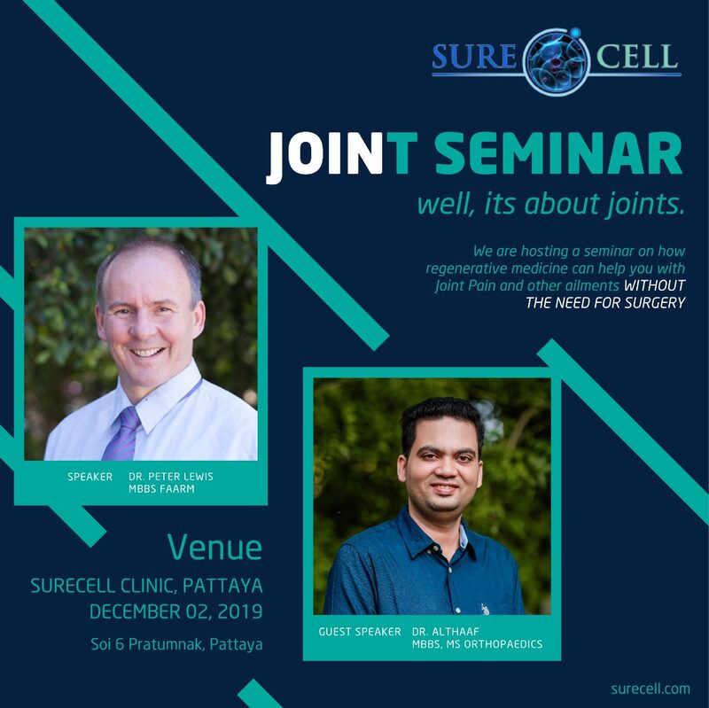Dr. Althaaf Mohamed — Guest Speaker, Surecell Regenerative Medicine Seminar, Pattaya 2019